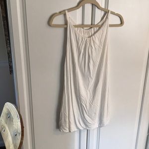 White rayon long tank top